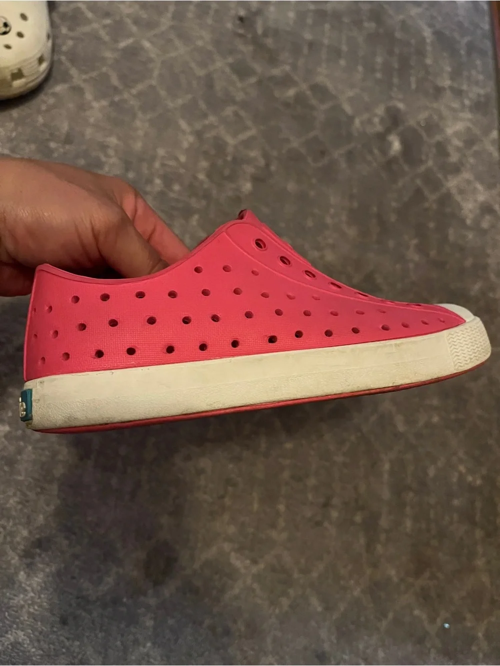 Native Pink Slip-On Perforated Rubber Sneakers